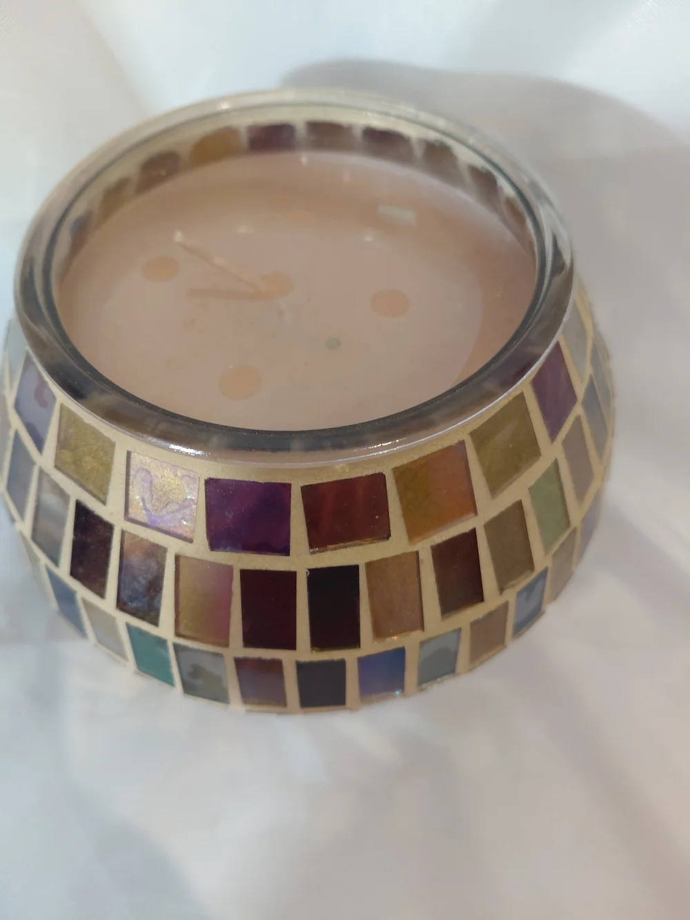 jcpenney Mosaic Glass Candle Holder - Gold and Multicolor Tiles